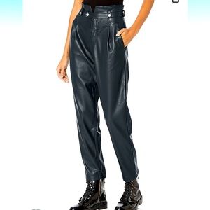 Blank NYC Black Faux Leather High Rise‎ Paper Bag As You Said Pants NWT 29